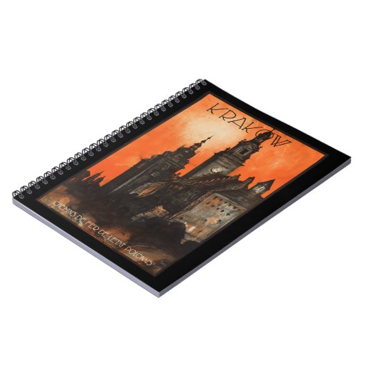 クラクフ・ポーランド – ポーランドヴィンテージポーランド旅行ポスター ノートブック (左側)