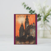 クラクフ・ポーランド – ポーランドヴィンテージポーランド旅行ポスター ポストカード (スタンド正面)