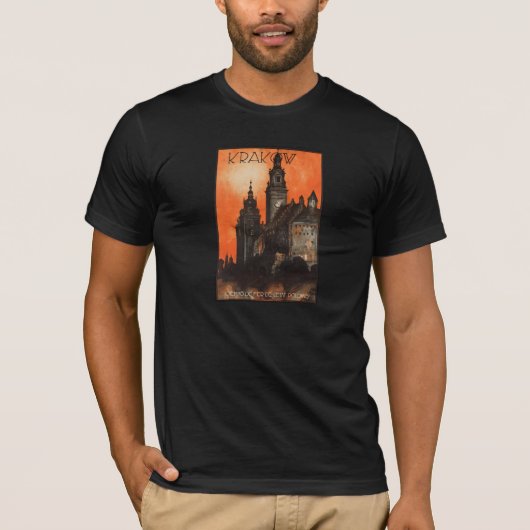 クラクフ・ポーランド – ポーランドヴィンテージポーランド旅行ポスター Tシャツ (正面)