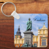 クラクフ，ミキエウィッツの記念碑，ポーランド，磁石 キーホルダー (正面)