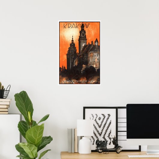 クラクフ・ヴィンテージ旅行 ポスター (ホームオフィス)