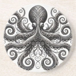 クラケンスティームパンクタコ華美ブラック コースター