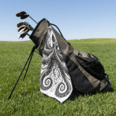 クラケンスティームパンクタコ華美ブラック ゴルフタオル (グリーン)