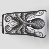 クラケンスティームパンクタコ華美ブラック ゴルフヘッドカバー (正面)