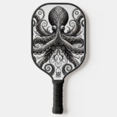 クラケンスティームパンクタコ華美ブラック ピックルボールラケット (裏面)