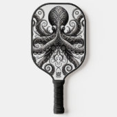 クラケンスティームパンクタコ華美ブラック ピックルボールラケット (正面)