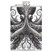 クラケンスティームパンクタコ華美ブラック フラスク (正面)