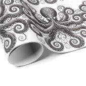 クラケンスティームパンクタコ華美ブラック ラッピングペーパー (ロールコーナー)