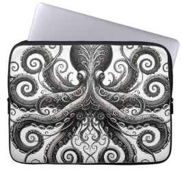 クラケンスティームパンクタコ華美ブラック ラップトップスリーブ