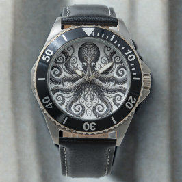 クラケンスティームパンクタコ華美ブラック 腕時計