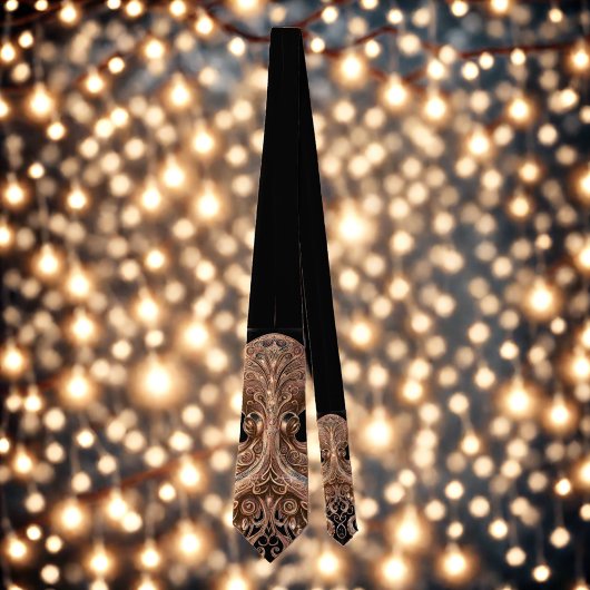 クラケン・スチームパンク華美タコ金ゴールドとブラック ネクタイ