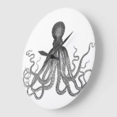 クラケン-黒い巨大タコ/チュル ラージ壁時計 (傾斜)