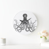 クラケン-黒い巨大タコ/チュル ラージ壁時計 (ホーム)