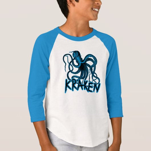 クラケン – Tシャツにバイキングのタコの怪物 Tシャツ (正面)
