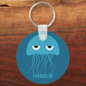 クラゲおもしろいカスタムキーチェーン キーホルダー (正面)