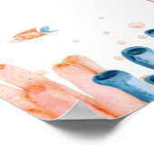 クラゲお洒落子子守唄引用文カスタマイズ ポスター (角)