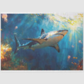 クラゲが切り離される水中のサメ 薄葉紙 (正面)