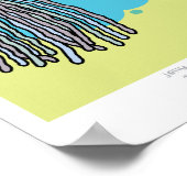 クラゲとアイスクリームA4プリントグリーン背景 ポスター (角)