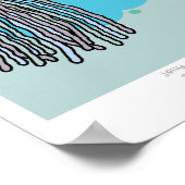 クラゲとアイスクリームA4プリントセージ背景 ポスター (角)