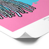 クラゲとアイスクリームA4プリント（ピンク背景） ポスター (角)