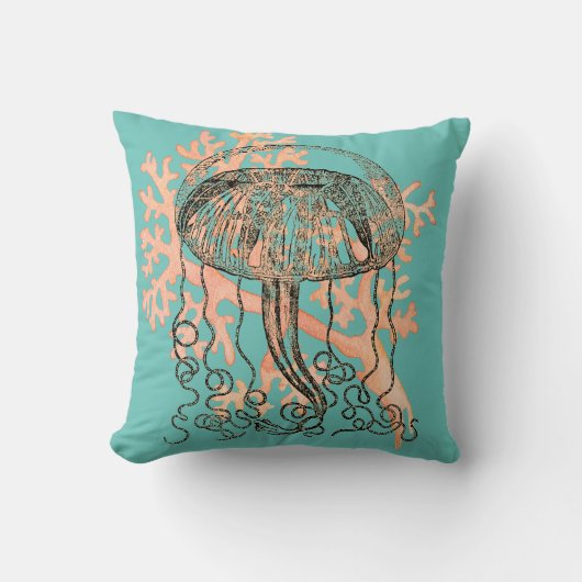 クラゲとサンゴ クッション (正面)