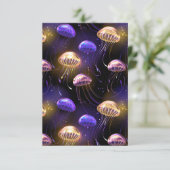 クラゲとシームレ白熱［赤熱］光を放つス サンキューカード (スタンド正面)