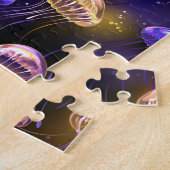 クラゲとシームレ白熱［赤熱］光を放つス ジグソーパズル (側面)