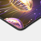 クラゲとシームレ白熱［赤熱］光を放つス デスクマット (コーナー)