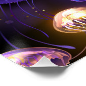 クラゲとシームレ白熱［赤熱］光を放つス ポスター (コーナー)