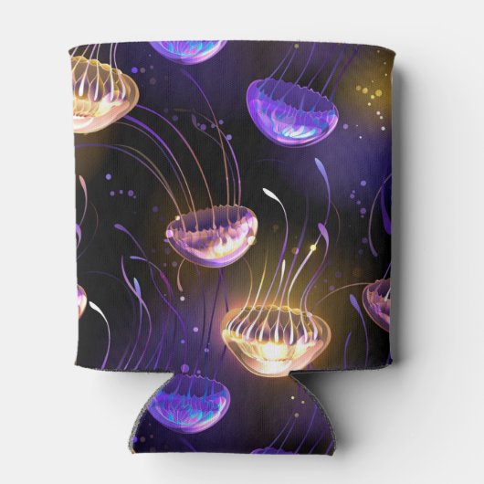 クラゲとシームレ白熱［赤熱］光を放つス 缶クーラー (裏面)