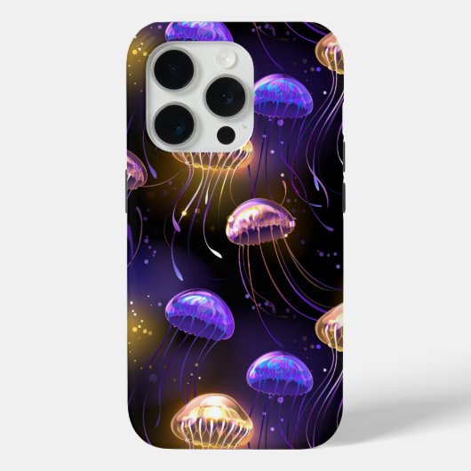 クラゲとシームレ白熱［赤熱］光を放つス Case-Mate iPhoneケース (裏面)