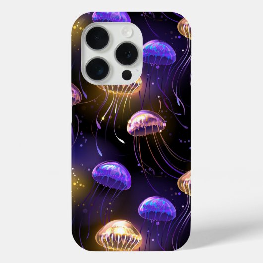 クラゲとシームレ白熱［赤熱］光を放つス Case-Mate iPhoneケース (裏面)