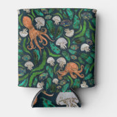 クラゲとタコ模様 缶クーラー (正面)