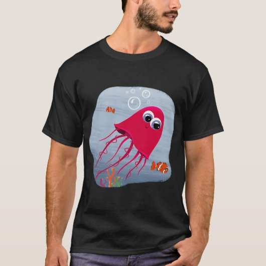 クラゲと友達 Tシャツ (正面)