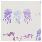 クラゲと魚 ファブリック (クローズアップ)