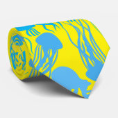 クラゲに用心。Lブルー.bイエローBG ネクタイ (ロール)