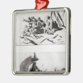 クラゲのいかだのための2つのスケッチ、c.1819 メタルオーナメント (左)