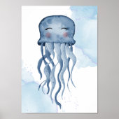 クラゲのぬりえポスター 海の動物 子ども部屋 ポスター (正面)