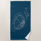 クラゲのアート「海は静かな物語を残す」 ビーチタオル (正面)