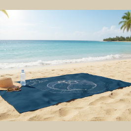 クラゲのアート「海は静かな物語を残す」 ビーチタオル