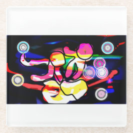 クラゲのジャズ ガラスコースター