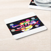 クラゲのジャズ スクエアペーパーコースター (アングル)