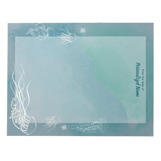 クラゲのジーブライニングなし ノートパッド (正面)