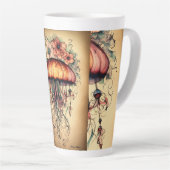 クラゲのセレニティ芸術的: Tシャツデザインインスピリ カフェラテマグ (右アングル)