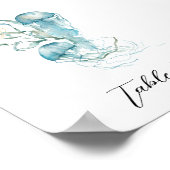 クラゲのテーブル番号記号の下 ポスター (角)