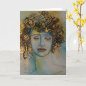 クラゲのファインアートのブランクの挨拶状の破損 カード (黄色い花)