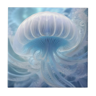 クラゲのフラクタル芸術の海の下 タイル
