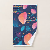 クラゲのモザイクカラフルパタパーソナライズされたーン バスタオルセット (ハンドタオル)