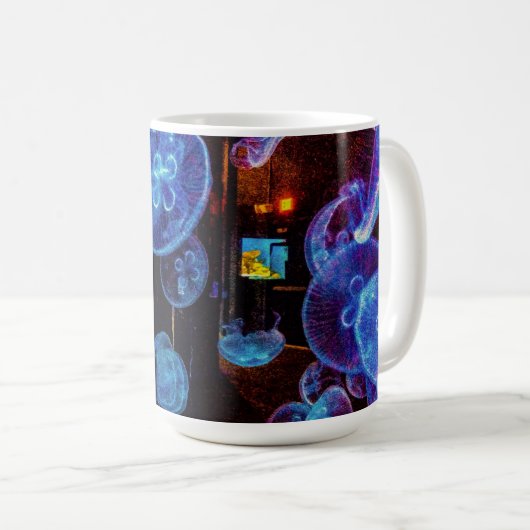 クラゲの中を覗き込む コーヒーマグカップ (正面右)