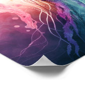 クラゲの水の色ミニマル ポスター (角)